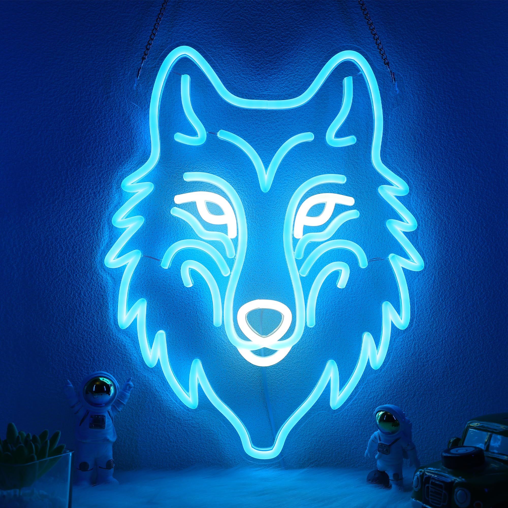 CoolGift Mart Wolf Neon Sign, Dimmable LED Wolf Light Animal Wall